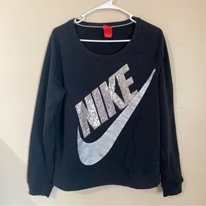 Nike Women's Rally Sequin Black Pullover Sweatshirt